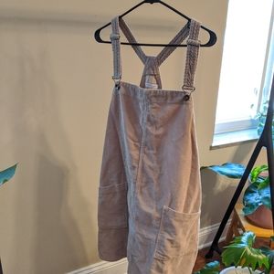Tan Corduroy Overall Dress
